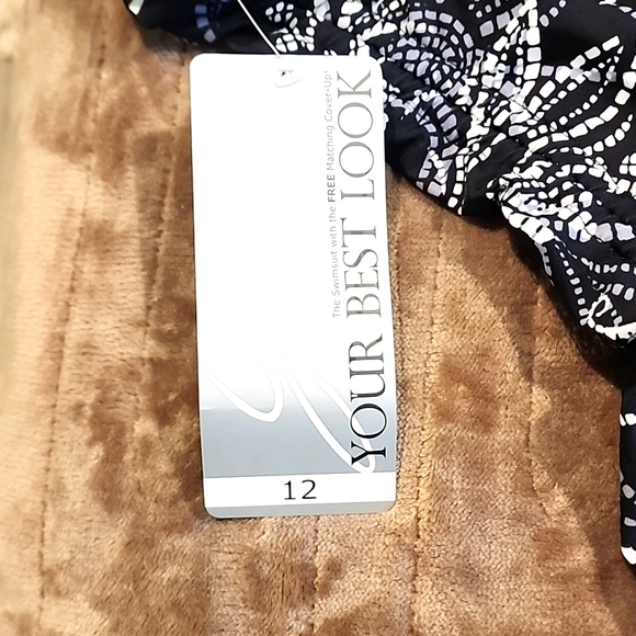 🌟NWT Your Best Look Halter Bathing Suit Top w/ruched ties on both sides Sz 12 - Picture 5 of 7